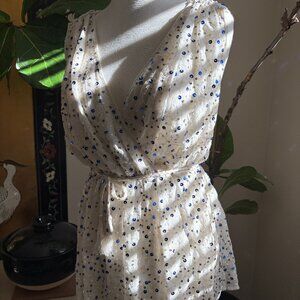 French Connection Sequin White Tank/Blouse